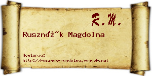 Rusznák Magdolna névjegykártya