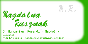 magdolna rusznak business card